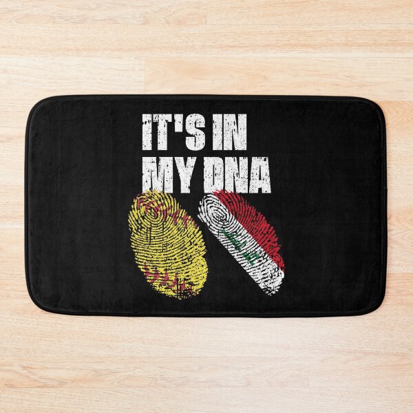 Item preview, IT'S IN MY DNA Softball - Iraq Flag Fingerprint  designed and sold by CosmoKitsch.