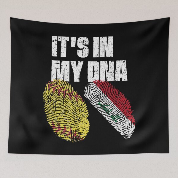 Item preview, IT'S IN MY DNA Softball - Iraq Flag Fingerprint  designed and sold by CosmoKitsch.