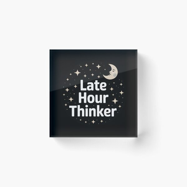 Item preview, Late Hour Thinker Night Owl Moon Stars Minimalist T Shirt designed and sold by ImaginedSpace7.