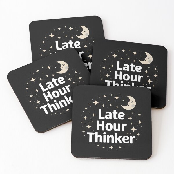 Item preview, Late Hour Thinker Night Owl Moon Stars Minimalist T Shirt designed and sold by ImaginedSpace7.