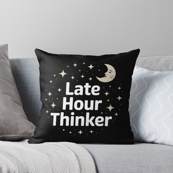 Item preview, Late Hour Thinker Night Owl Moon Stars Minimalist T Shirt designed and sold by ImaginedSpace7.
