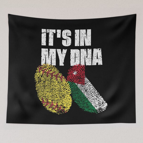 Item preview, IT'S IN MY DNA Softball - Jordan Flag Fingerprint  designed and sold by CosmoKitsch.