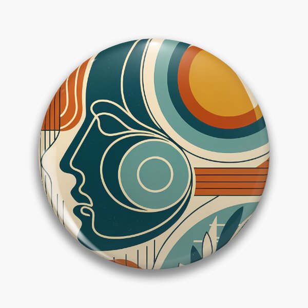 Item preview, Abstract Line Face with Geometric Shapes designed and sold by InkSmithery.