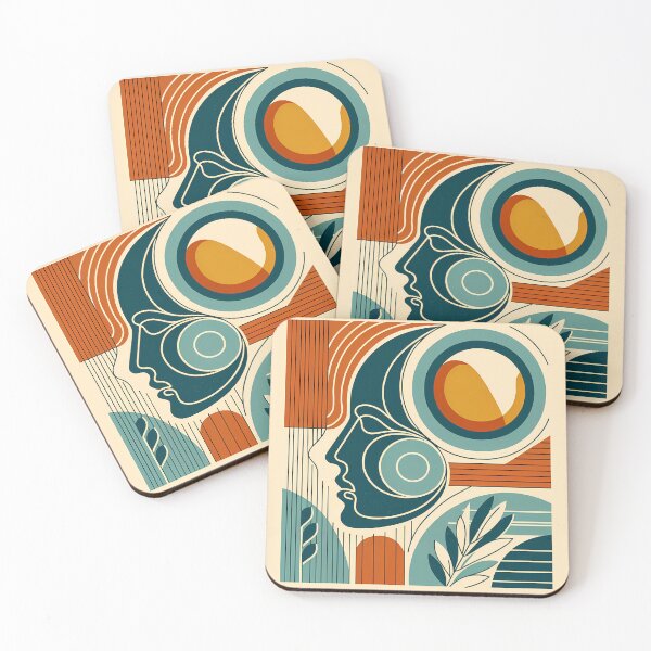Item preview, Abstract Line Face with Geometric Shapes designed and sold by InkSmithery.