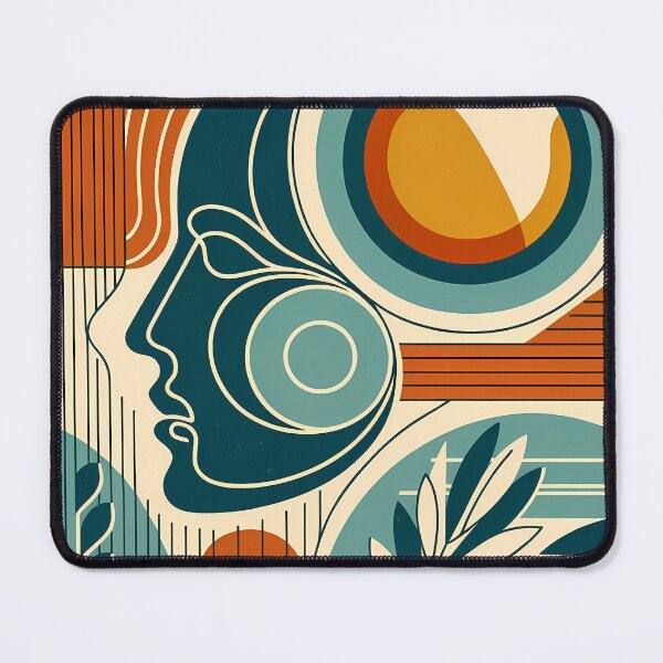Item preview, Abstract Line Face with Geometric Shapes designed and sold by InkSmithery.