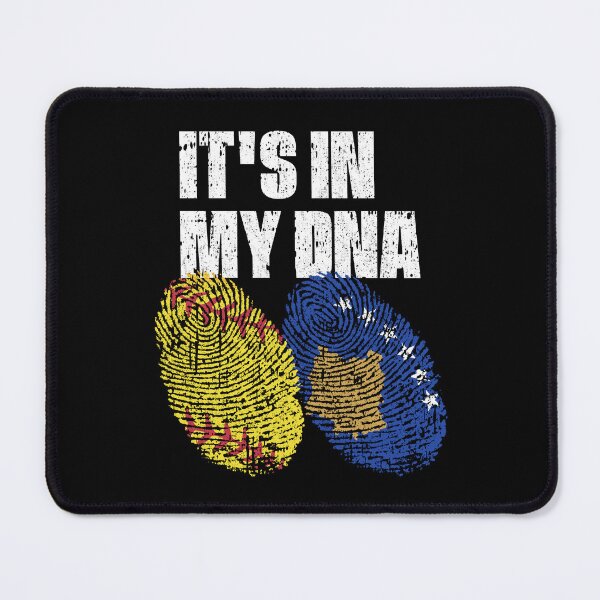 Item preview, IT'S IN MY DNA Softball - Kosovo Flag Fingerprint designed and sold by CosmoKitsch.