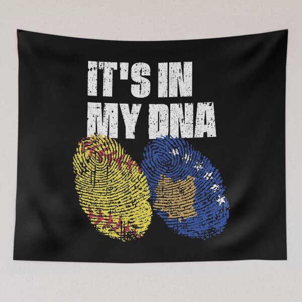 Item preview, IT'S IN MY DNA Softball - Kosovo Flag Fingerprint  designed and sold by CosmoKitsch.