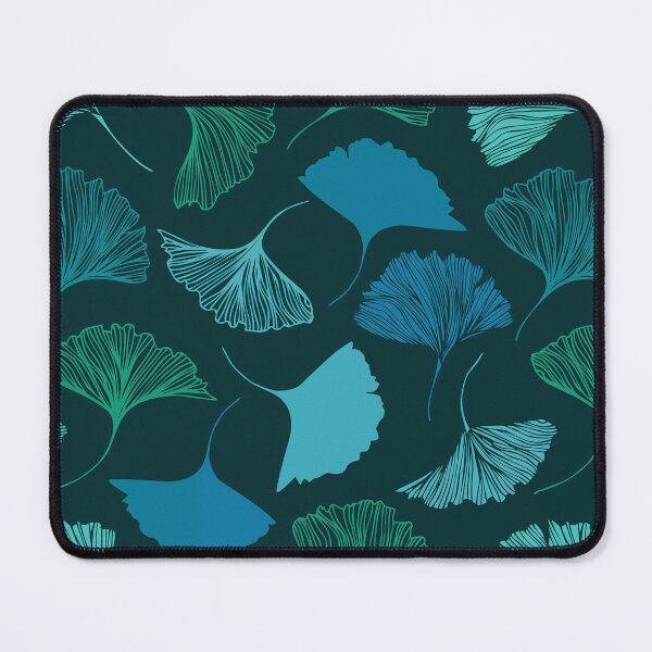 Item preview, Ginkgo Biloba Elegance - Teal and Blue Botanical Pattern designed and sold by Midnight Nebula.