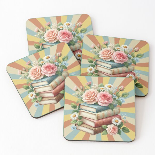 Item preview, Vintage books with flowers designed and sold by Rbnano.