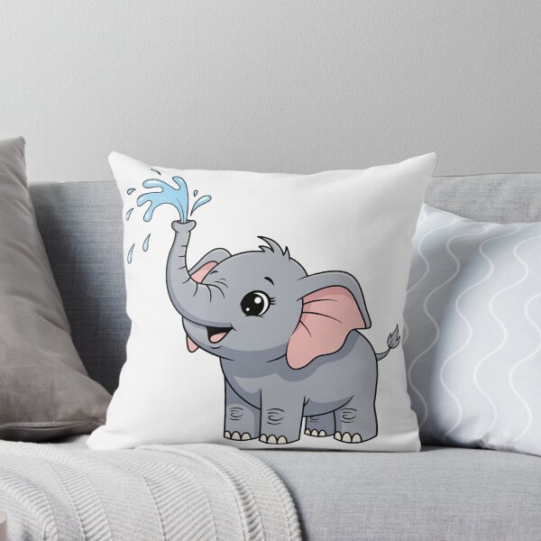 Item preview, Cute Baby Elephant Splashing Water Cartoon designed and sold by Oblique21.