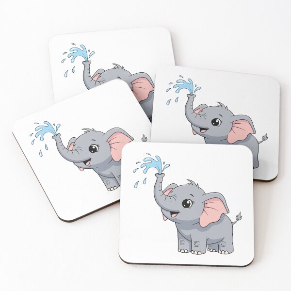 Item preview, Cute Baby Elephant Splashing Water Cartoon designed and sold by Oblique21.