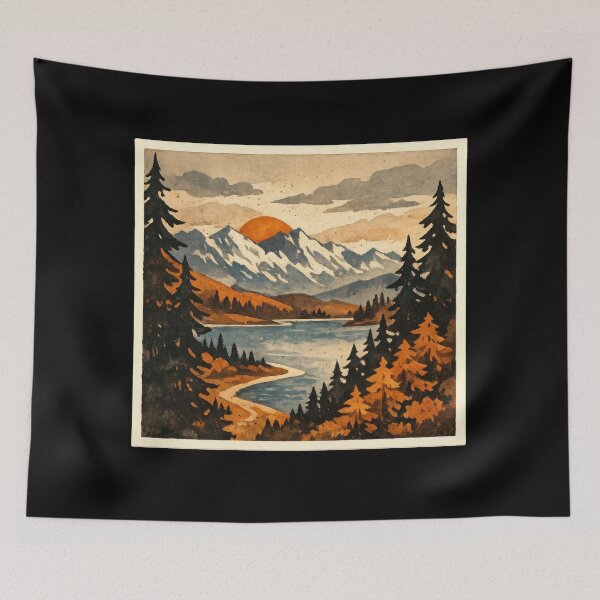 Item preview, Autumn Mountain Sunrise Over River Valley designed and sold by MountainD.
