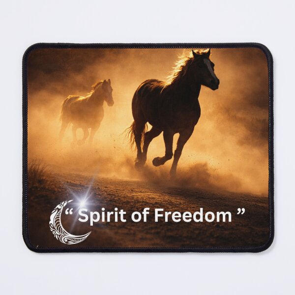 Item preview, Spirit of Freedom - Cinematic Sunset Wild Horses Artwork designed and sold by Heisenberg-Arts.