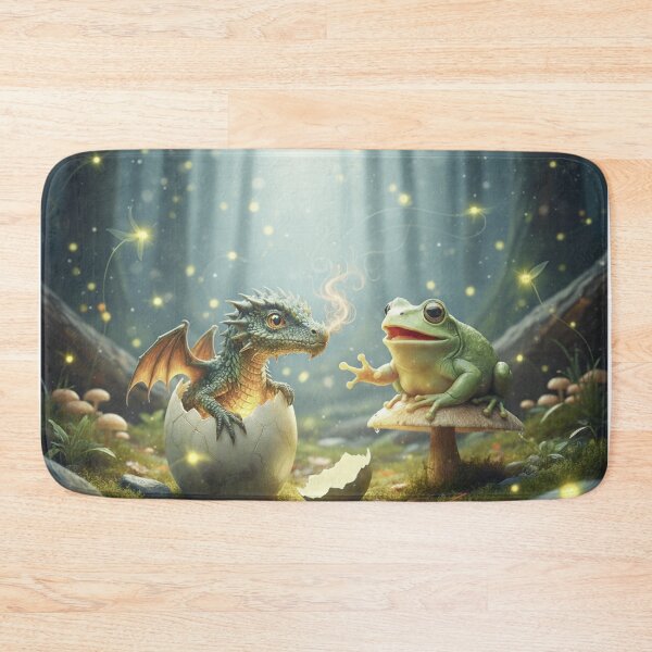 Item preview,  baby dragon hatching with frog watching in the forest designed and sold by Fairy's and Dragons .