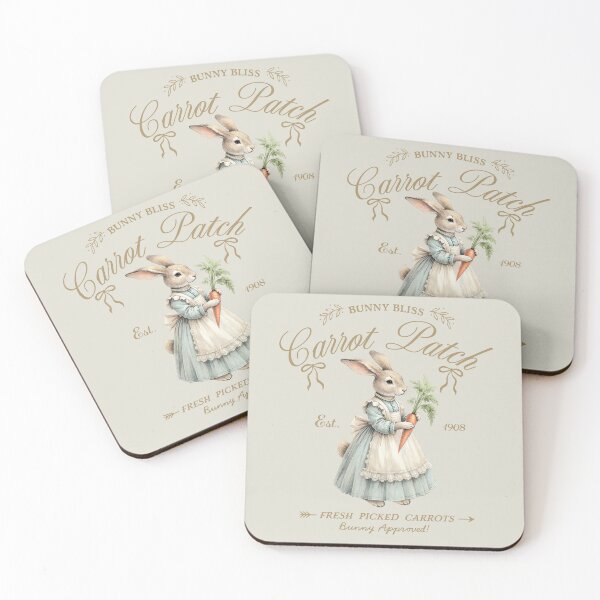 Item preview, Miss Easter rabbit holding a carrot, vintage designed and sold by Coolparrotgirl.