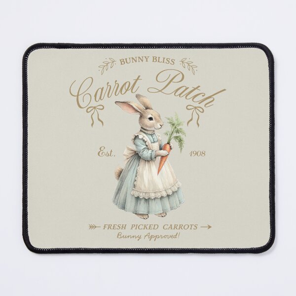 Item preview, Miss Easter rabbit holding a carrot, vintage designed and sold by Coolparrotgirl.