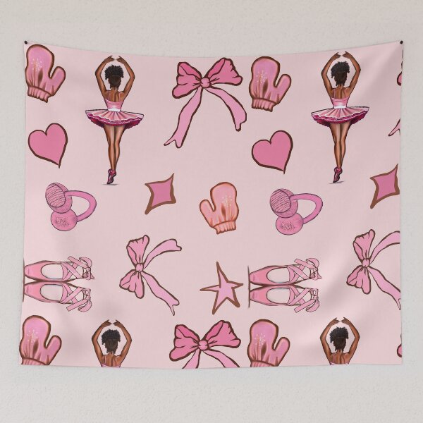 Item preview, Ballerina coquette pink Girly girl bows ribbons hearts stars and retro vintage stuff for girls  designed and sold by Artonmytee.