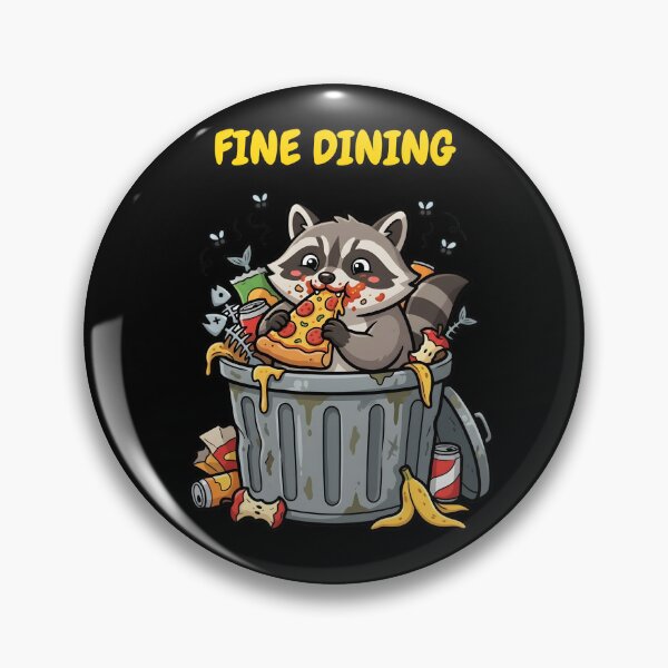 Item preview, Fine Dining Raccoon - Funny Trash Panda Eating Pizza Meme designed and sold by KimSnow Studio.