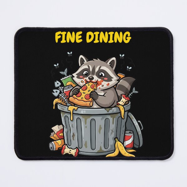 Item preview, Fine Dining Raccoon - Funny Trash Panda Eating Pizza Meme designed and sold by KimSnow Studio.