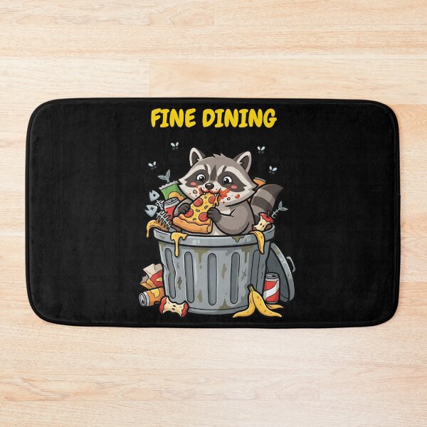 Item preview, Fine Dining Raccoon - Funny Trash Panda Eating Pizza Meme designed and sold by KimSnow Studio.