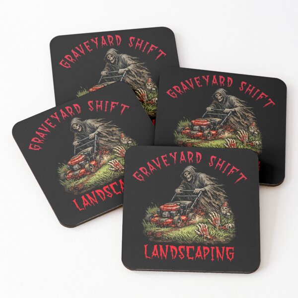 Item preview, Graveyard Shift Landscaping -Grim Reaper dark Humour T-Shirt designed and sold by wombathole.