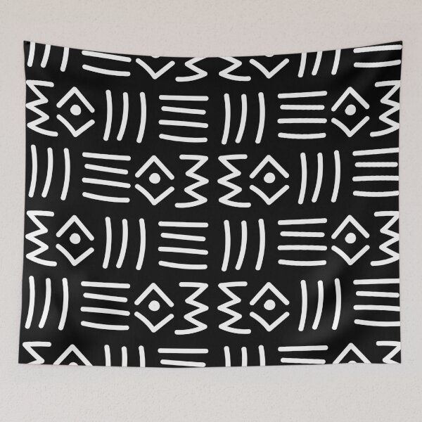 Item preview, Traditional Bogolan Pattern from Mali - Chic Ethnic Art designed and sold by Wolagno.