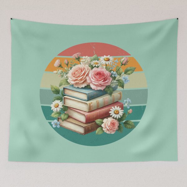 Item preview, Vintage books with vintage flowers designed and sold by Rbnano.