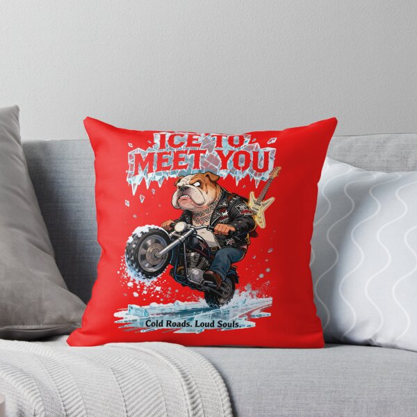 Item preview, Ice To Meet You Bulldog Biker Shirt – Funny Rock Motorcycle Winter Design designed and sold by Maximilianos.