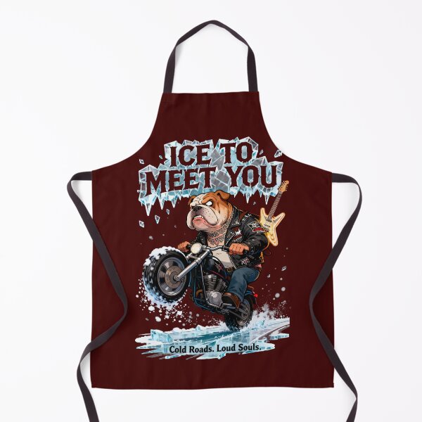 Item preview, Ice To Meet You Bulldog Biker Shirt – Funny Rock Motorcycle Winter Design designed and sold by Maximilianos.