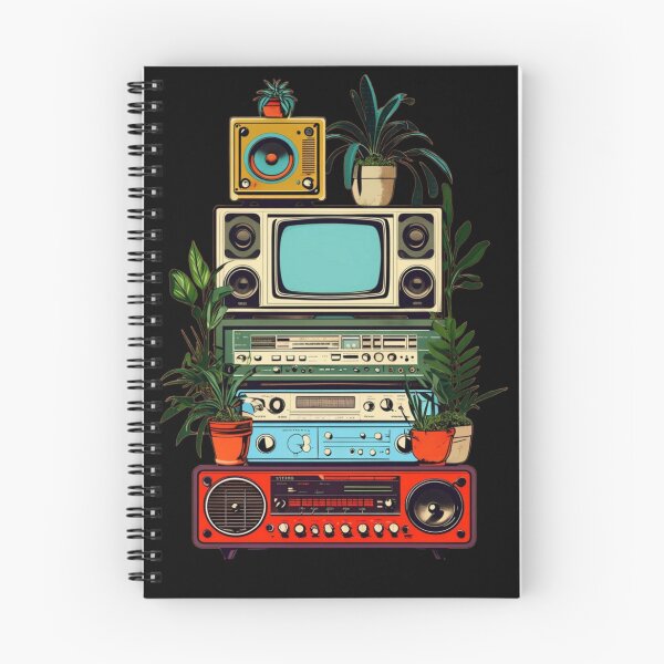 Item preview, Retro Tech Stack with Plants • Vintage Electronics Aesthetic • Colorful Home Decor Art Design designed and sold by Bright Nest Studio.