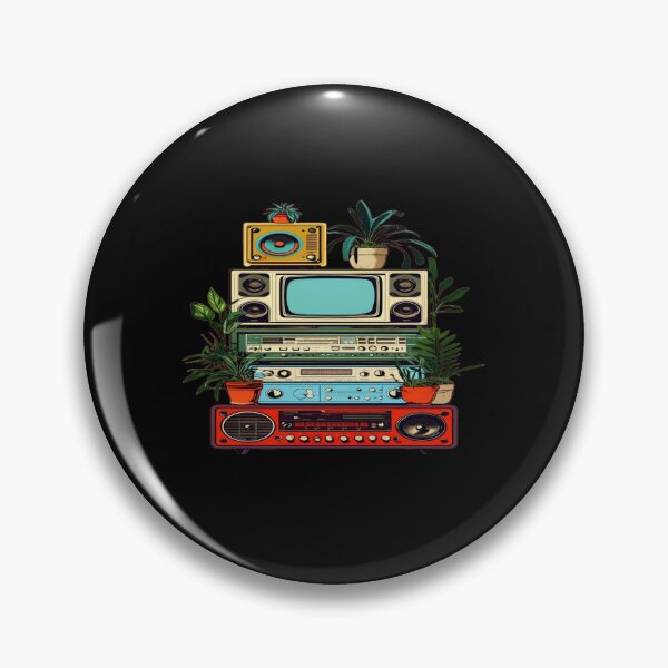 Item preview, Retro Tech Stack with Plants • Vintage Electronics Aesthetic • Colorful Home Decor Art Design designed and sold by Bright Nest Studio.
