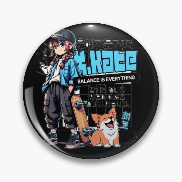 Item preview, Anime Skater Girl & Corgi - Balance Is Everything Urban Graphic designed and sold by GenZFashion000.