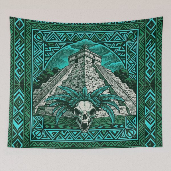 Item preview, Mesoamerican Skull Pyramid Art designed and sold by myforestfog.