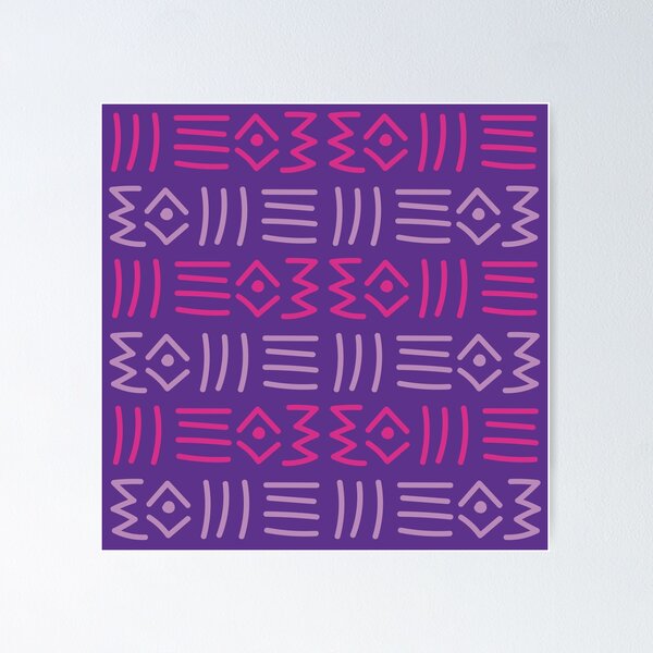 Item preview, Traditional Bogolan Pattern from Mali - Chic Ethnic Art designed and sold by Wolagno.