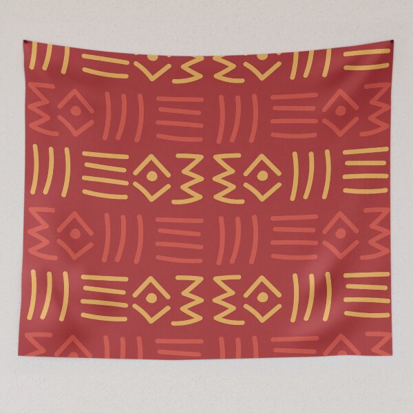 Item preview, Traditional Bogolan Pattern from Mali - Chic Ethnic Art designed and sold by Wolagno.