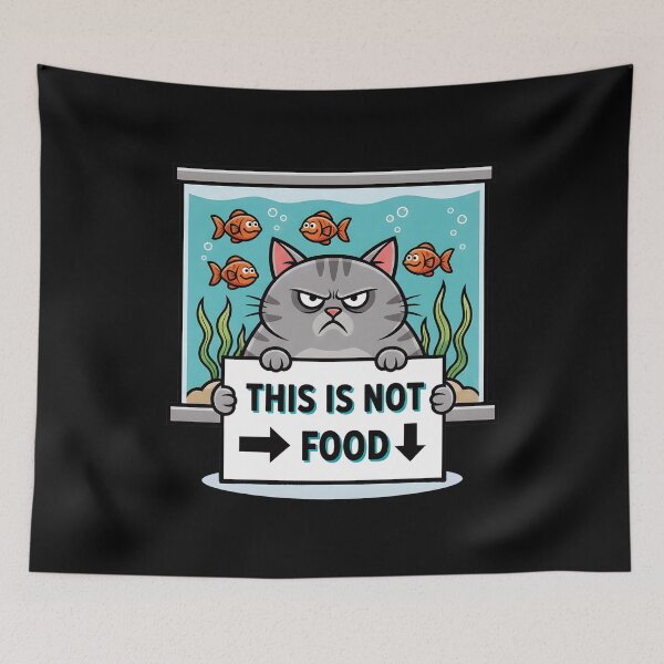 Item preview, Funny Cat Aquarium T-Shirt - This Is Not Food Grumpy Cat Fish Tank Design designed and sold by TankTherapyArt.