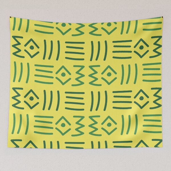 Item preview, Traditional Bogolan Pattern from Mali - Chic Ethnic Art designed and sold by Wolagno.