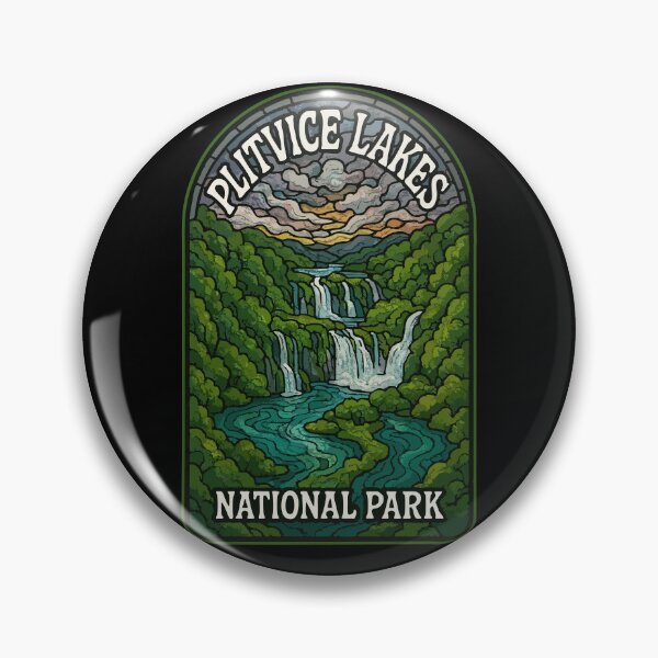Item preview, Plitvice Lakes National Park Croatia Stained Glass Travel designed and sold by TomFrontierArt.