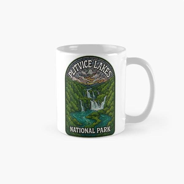 Item preview, Plitvice Lakes National Park Croatia Stained Glass Travel designed and sold by TomFrontierArt.
