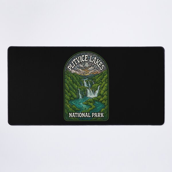 Item preview, Plitvice Lakes National Park Croatia Stained Glass Travel designed and sold by TomFrontierArt.
