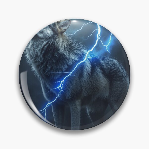 Item preview, Wolf with blue lightning designed and sold by SteelHorseAB.