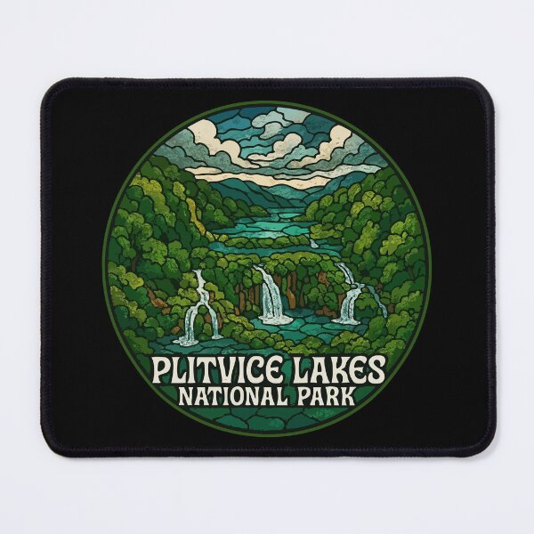 Item preview, Arte en vidrieras del Parque Nacional de los Lagos de Plitvice designed and sold by TomFrontierArt.