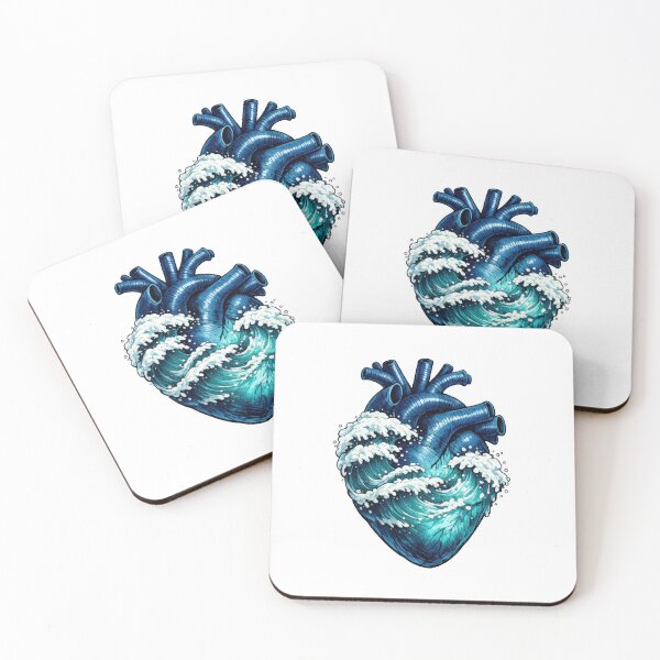 Item preview, Ocean Heart Anatomy Wave Illustration designed and sold by MountainD.