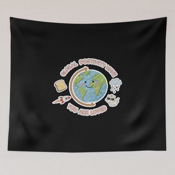 Item preview, Global Positivity Wave Cute Earth Illustration designed and sold by Modavedrake.