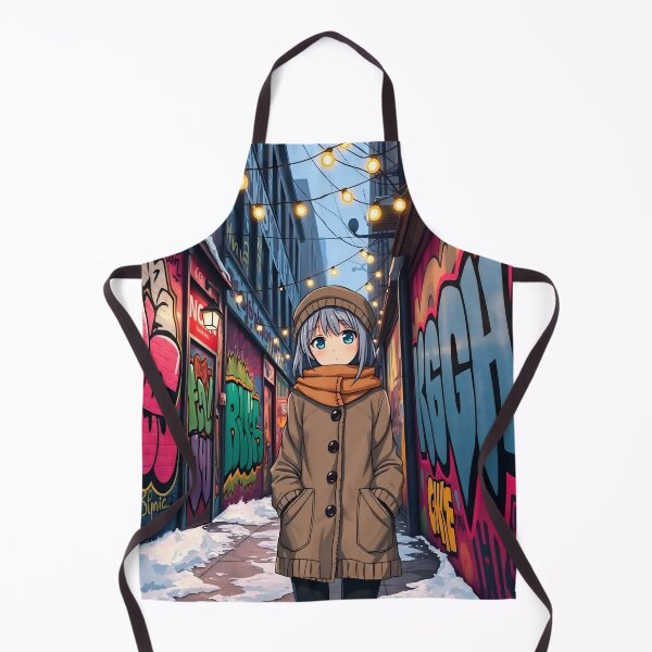 Item preview, Anime Girl in Winter Graffiti Street - Urban Art Scene designed and sold by Chibifaceneko.
