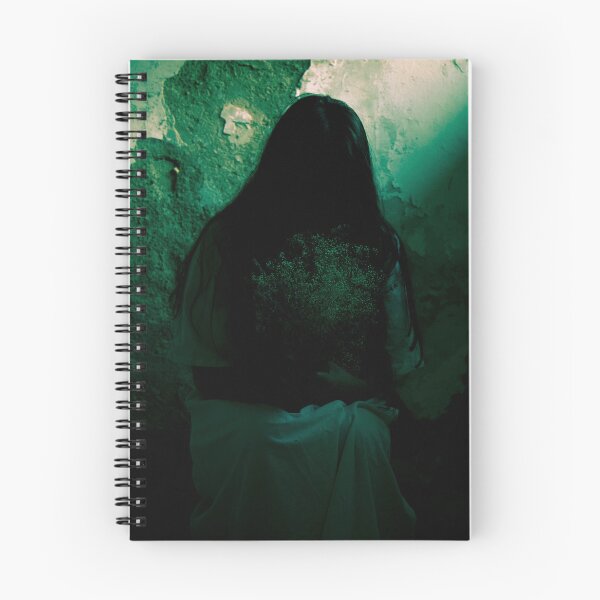 Item preview, A solitary figure sits in shadow, her face hidden behind cascading dark hair, clutching a fragile bouquet against a crumbling wall. designed and sold by grande76.