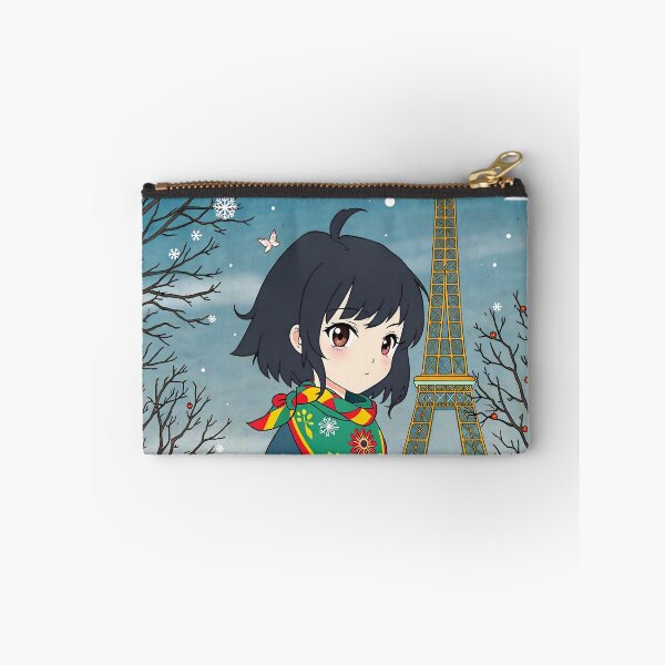 Item preview, Anime Girl at Eiffel Tower Winter - Paris France Scene designed and sold by Chibifaceneko.