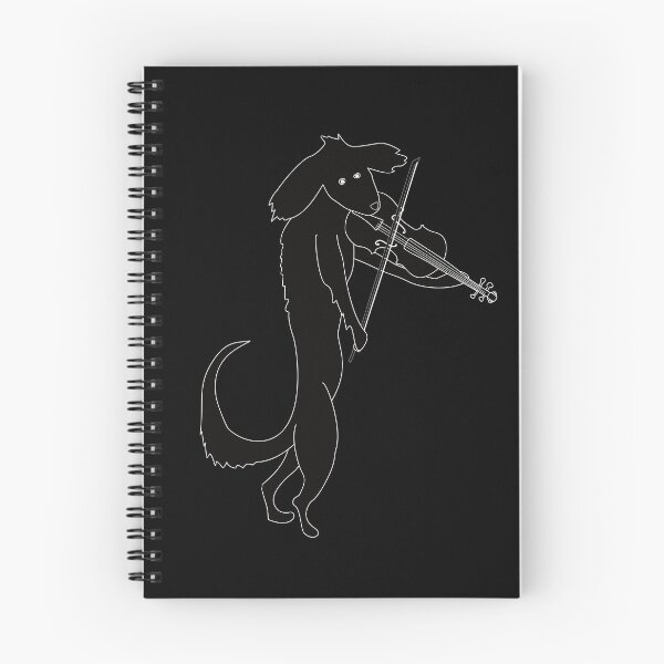 Item preview, Black dog playing a violin or fiddle designed and sold by Sheridanlongdog.