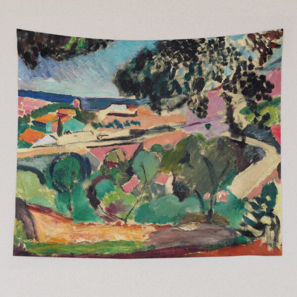 Item preview, Collioure Landscape by Henri Matisse: Fauvist Mediterranean Hillside Poster designed and sold by artofuniverse.