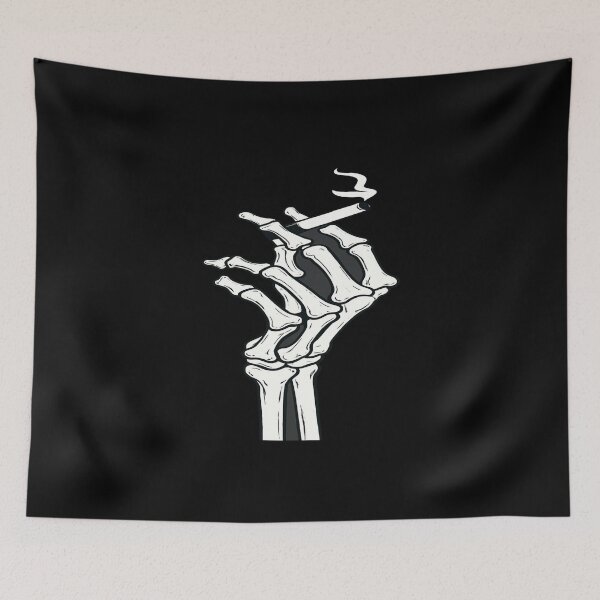 Item preview, Smoking Skeleton Hand Art – Dark Aesthetic Skull Illustration for Edgy Streetwear & Alt Decor designed and sold by Bright Nest Studio.
